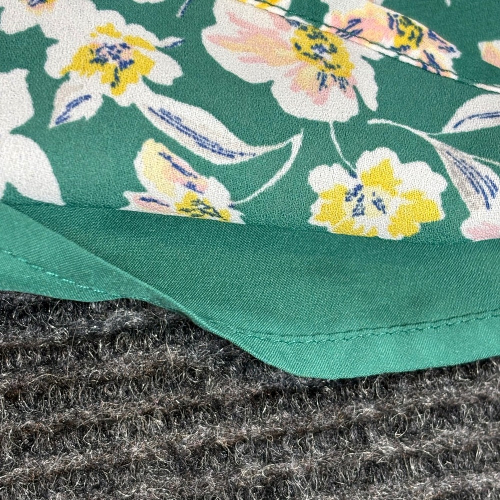 Banana Republic Green Floral Cami Top XL Spaghetti Strap Layered Lined Tank - Picture 3 of 5